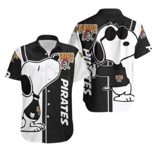 Snoopy Kiss Logo Graphic Printed Hawaiian Shirt for Pittsburgh Pirates Fans