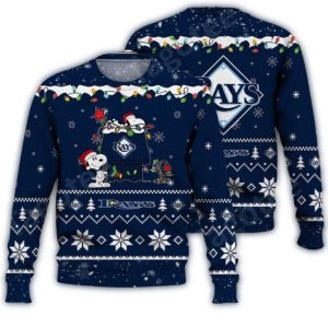 Snoopy And Woodstock Tampa Bay Rays Holiday Sweatshirt
