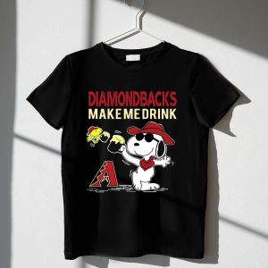 Snoopy Arizona Diamondbacks Baseball Fan T-Shirt - Make Me Drink Design