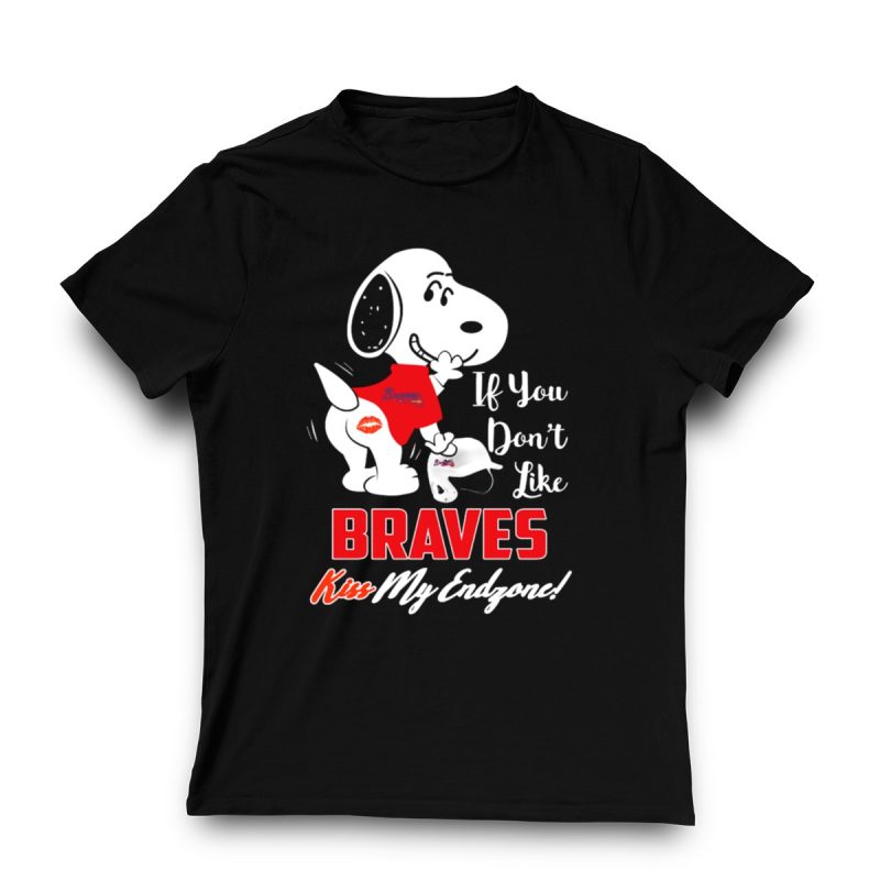 Snoopy If You Don'T Like Braves, Kiss My Endzone T-Shirt - Image 3