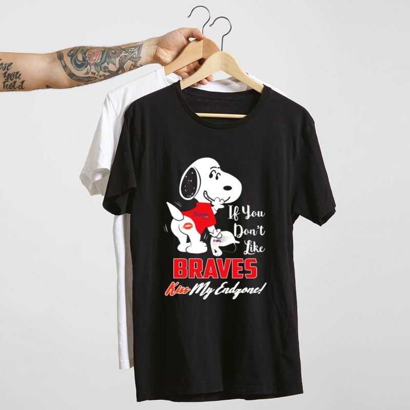 Snoopy If You Don'T Like Braves, Kiss My Endzone T-Shirt - Image 4