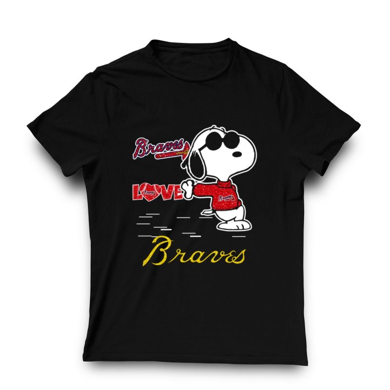 Snoopy Love Atlanta Braves T-Shirt - Fun Fan Apparel For Braves Supporters - Image 3