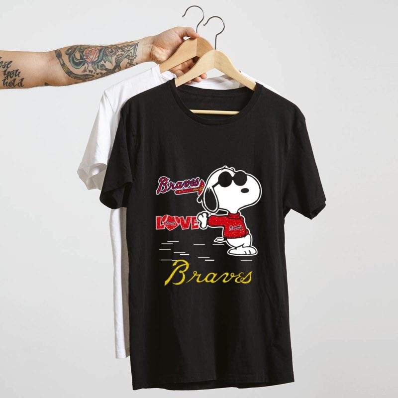 Snoopy Love Atlanta Braves T-Shirt - Fun Fan Apparel For Braves Supporters - Image 4