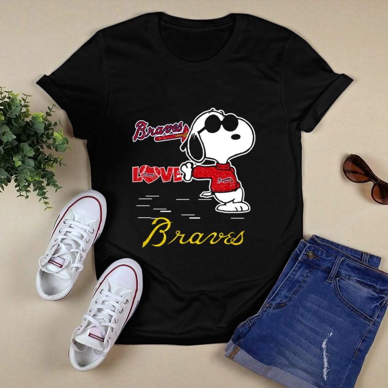 Snoopy Love Atlanta Braves T-Shirt - Fun Fan Apparel For Braves Supporters - Image 5