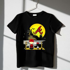 Snoopy Halloween T-Shirt Featuring Charlie Brown & Atlanta Braves Design