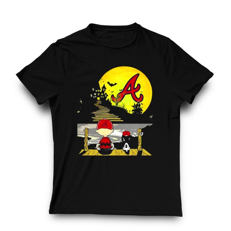 Snoopy Halloween T-Shirt Featuring Charlie Brown & Atlanta Braves Design - Image 3