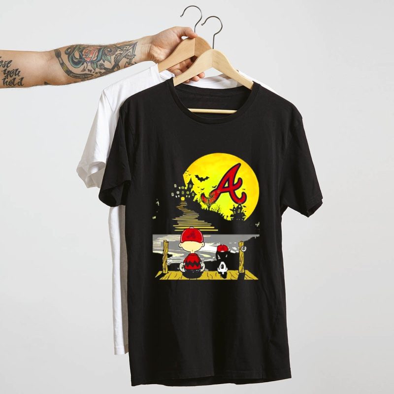 Snoopy Halloween T-Shirt Featuring Charlie Brown & Atlanta Braves Design - Image 4