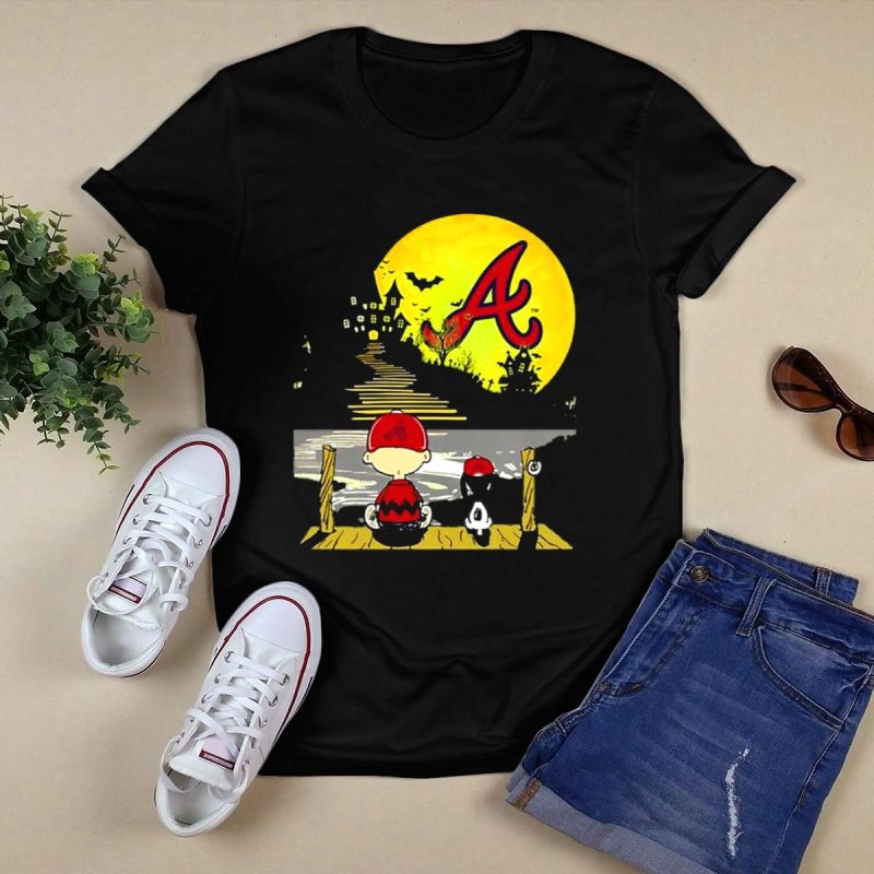 Snoopy Halloween T-Shirt Featuring Charlie Brown & Atlanta Braves Design - Image 5