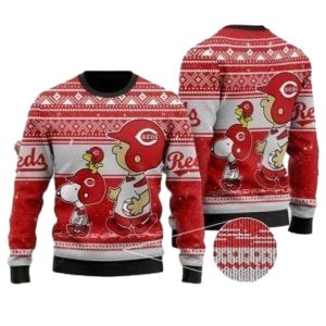 Snoopy Charlie Brown Cincinnati Reds Ugly Sweater