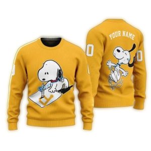 Personalized Snoopy Pittsburgh Pirates Ugly Sweater with Name & Number