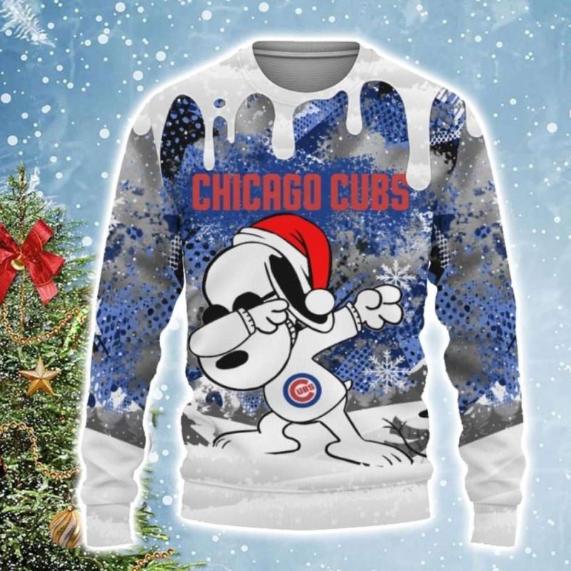 Snoopy Dab Chicago Cubs Ugly Sweater