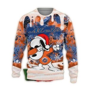 Snoopy Dab New York Mets Christmas Sweatshirt - Fun Holiday Apparel