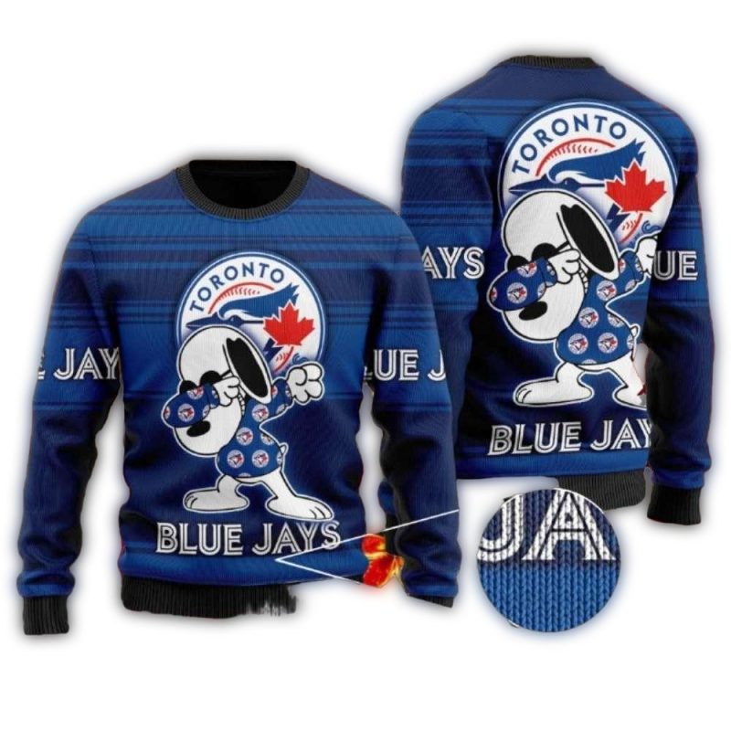Snoopy Dab Toronto Blue Jays Christmas Ugly Sweater 1