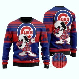 Snoopy Dabbing Chicago Cubs Ugly Sweater
