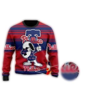 Snoopy Dabbing Philadelphia Phillies Sweatshirt - Fun Ugly Holiday Sweater