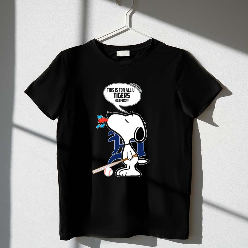 Snoopy Detroit Tigers Haters Baseball Mashup T Shirt t shirt 1 1