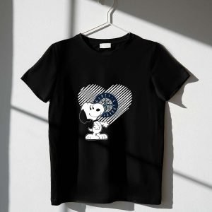 Snoopy Heart Seattle Mariners T-Shirt | Peanuts Baseball Fan Apparel