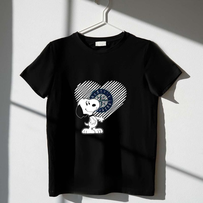 Snoopy Heart Seattle Mariners Peanuts Fandom Baseball Team T Shirt t shirt 1 1