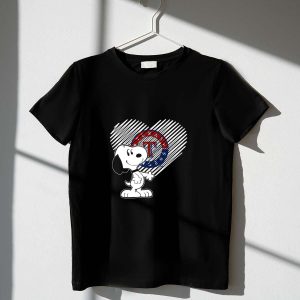 Snoopy Heart Texas Rangers Fan T-Shirt - Perfect For Baseball Lovers