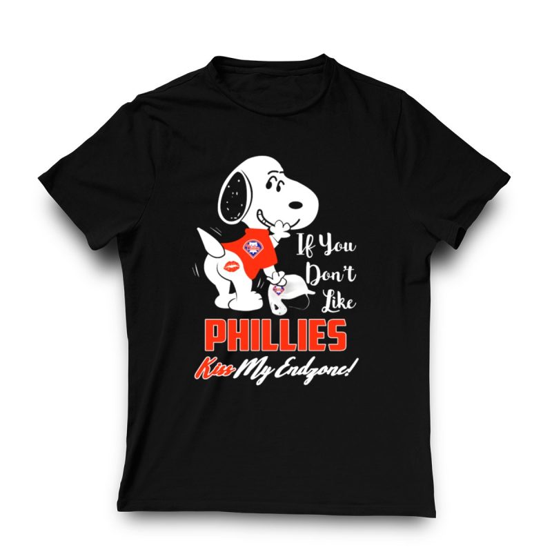 Snoopy Kiss My Endzone Philadelphia Phillies T-Shirt for Fans - Image 3