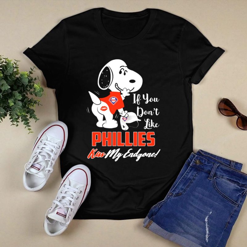 Snoopy Kiss My Endzone Philadelphia Phillies T-Shirt for Fans - Image 5