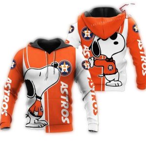 Snoopy Kiss Logo Houston Astros All-Over Print Hoodie For Fans