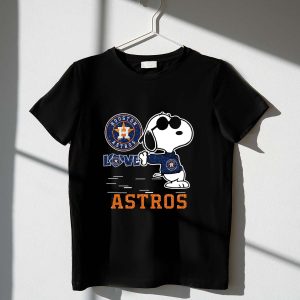 Snoopy Love Houston Astros T-Shirt - Cute Baseball Fan Tee