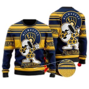 Snoopy Love Milwaukee Brewers Ugly Sweater
