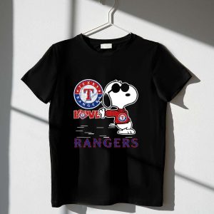 Snoopy Love Texas Rangers Graphic T-Shirt For Fans