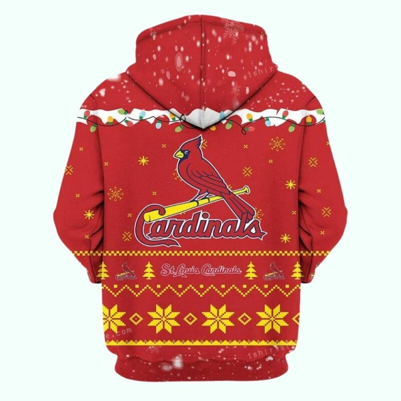 Snoopy Merry Christmas St. Louis Cardinals Graphic Unisex Hoodie - Image 3