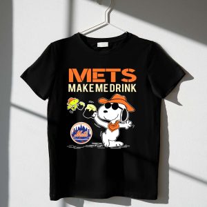 Snoopy Mets Make Me Drink T-Shirt For New York Mets Fans
