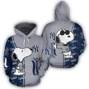 Snoopy Kiss Logo New York Yankees All-Over Print Hoodie