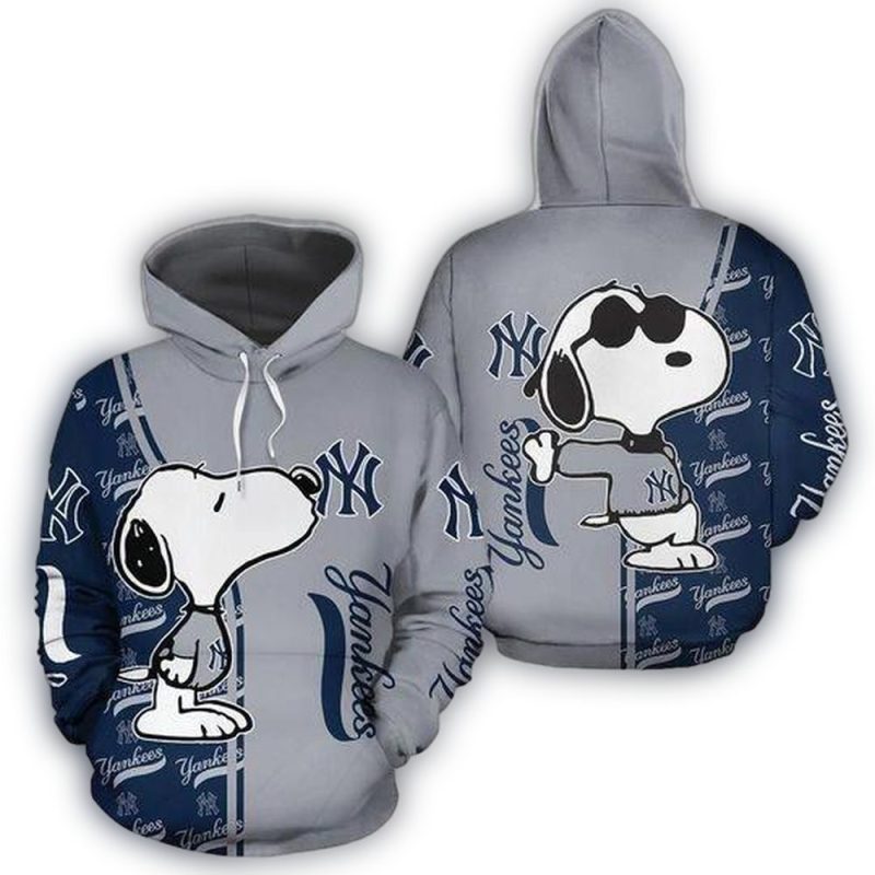 Snoopy New York Yankees 3D All Over Print Hoodie