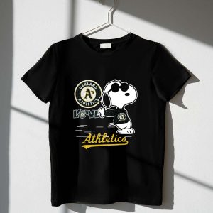 Snoopy Oakland Athletics Love Graphic T-Shirt For Fans