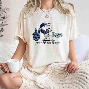 Snoopy Peace Love Tampa Bay Rays T-Shirt For Fans And Collectors