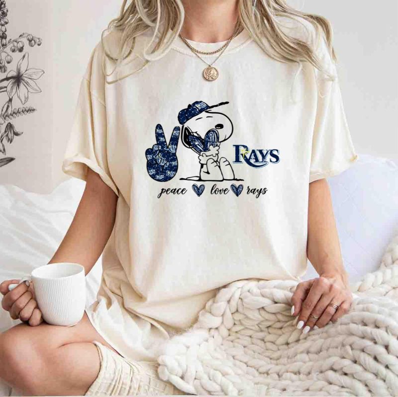 Snoopy Peace Love Tampa Bay Rays T Shirt t shirt 1 1