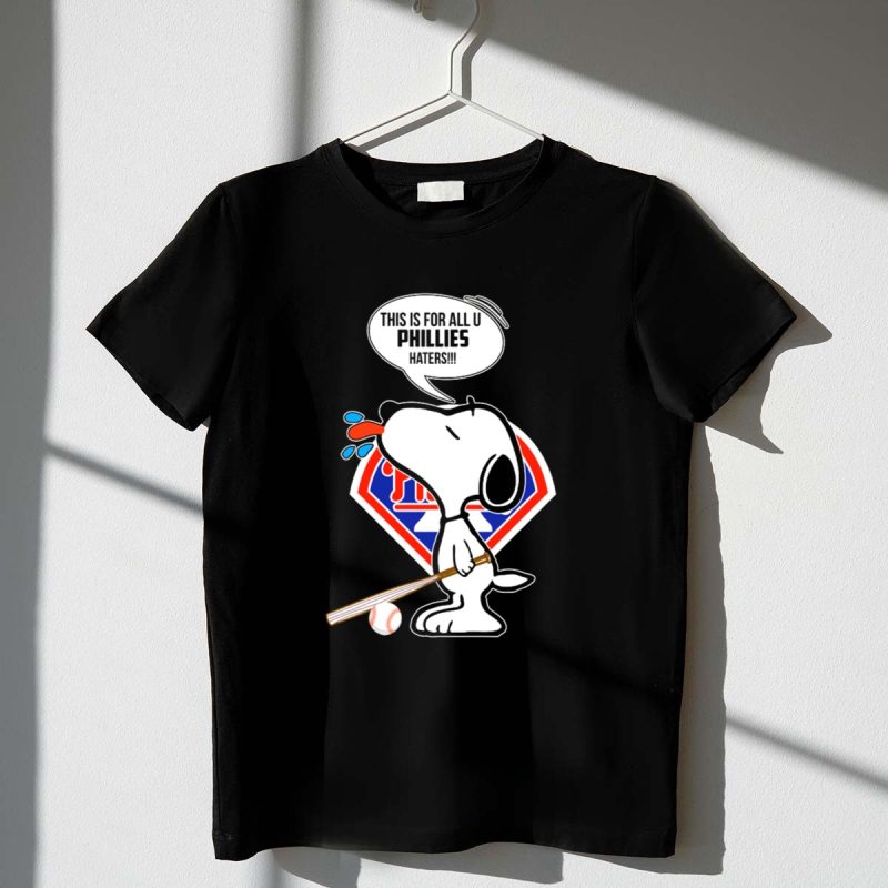 Snoopy Baseball Logo T-Shirt for Philadelphia Phillies Fans