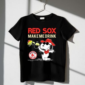 Snoopy Boston Red Sox Fan T-Shirt - Make Me Drink Design