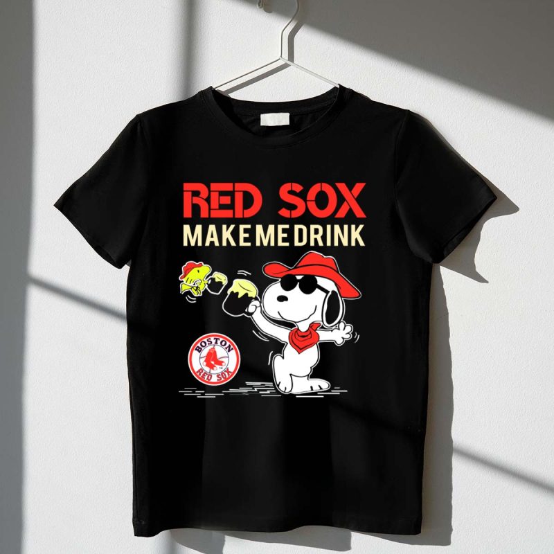Snoopy Red Sox Make Me Drink Boston Red Sox Fan T Shirt t shirt 1 1