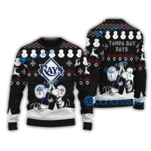 Snoopy Tampa Bay Rays Snowmen Christmas Sweater - Festive Holiday Apparel
