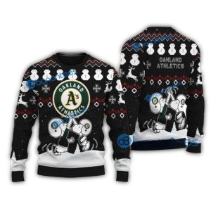 Snoopy Winter Wonderland Oakland Athletics Christmas Sweatshirt