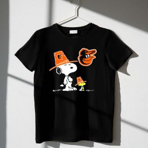 Snoopy & Woodstock Thanksgiving Pilgrim Hats T-Shirt For Orioles Fans