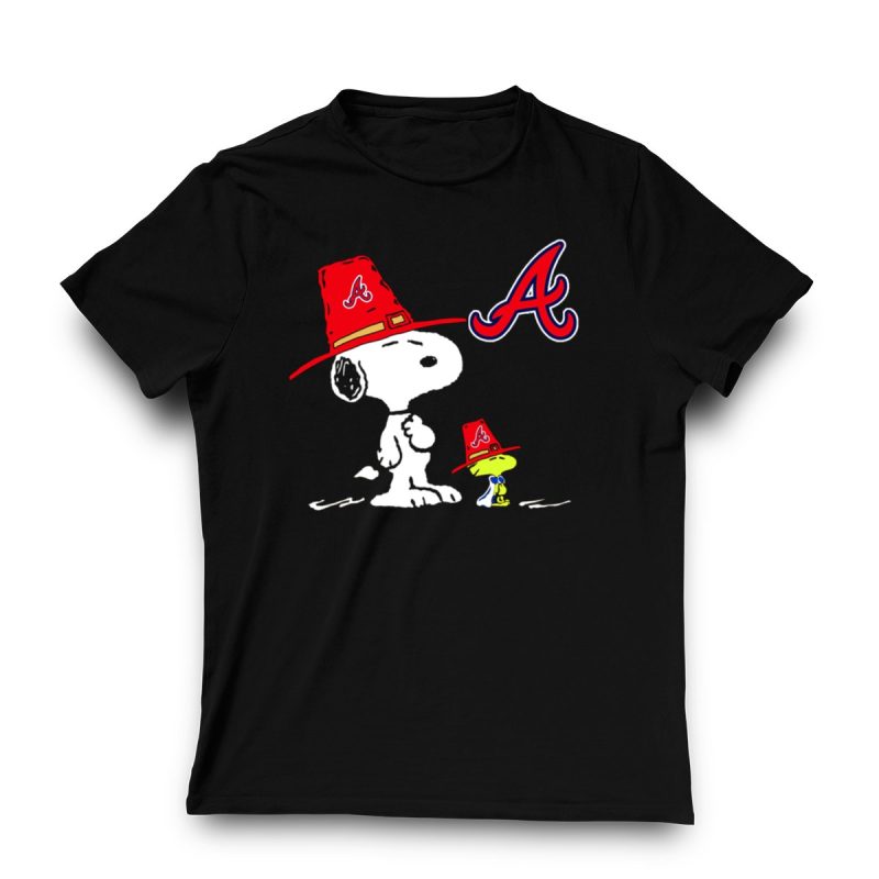 Snoopy And Woodstock Atlanta Braves T-Shirt – Fun Baseball Fan Tee - Image 3