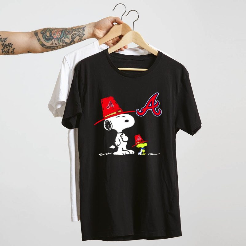 Snoopy And Woodstock Atlanta Braves T-Shirt – Fun Baseball Fan Tee - Image 4