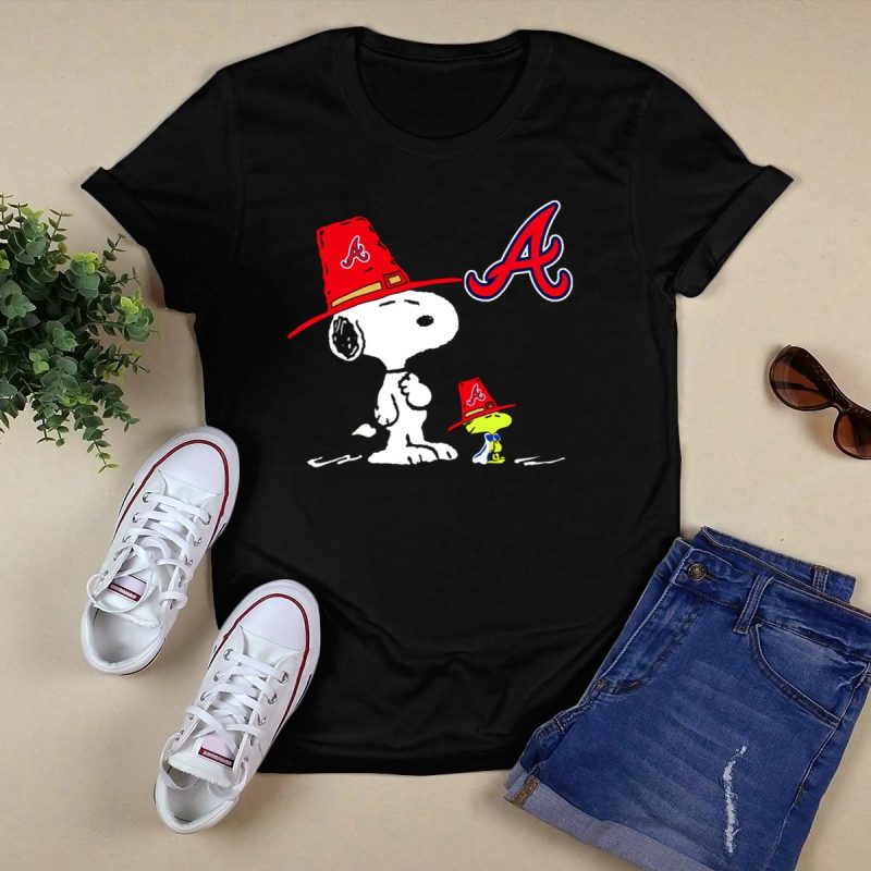 Snoopy And Woodstock Atlanta Braves T-Shirt – Fun Baseball Fan Tee - Image 5