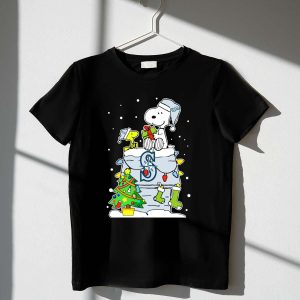 Snoopy & Woodstock Christmas Seattle Mariners T-Shirt For Holiday Cheer