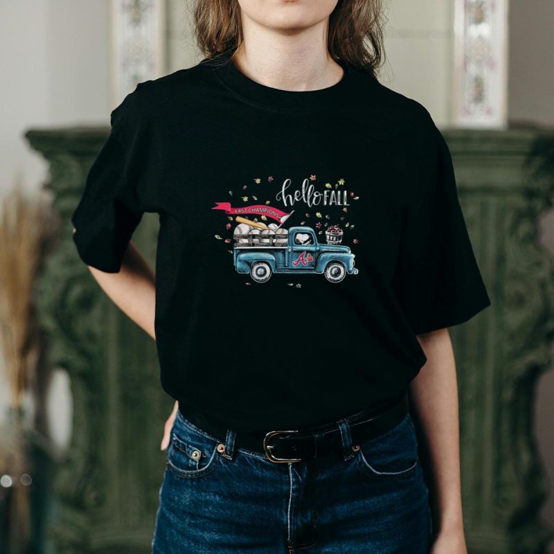 Snoopy Atlanta Braves Hello Fall T-Shirt For Cozy Autumn Style - Image 2