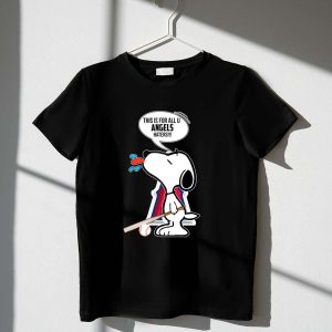 Snoopy Bat T-Shirt For Los Angeles Angels Baseball Fans And Haters