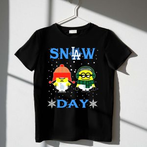 Los Angeles Dodgers Snow Day Minions Winter Gear T-Shirt