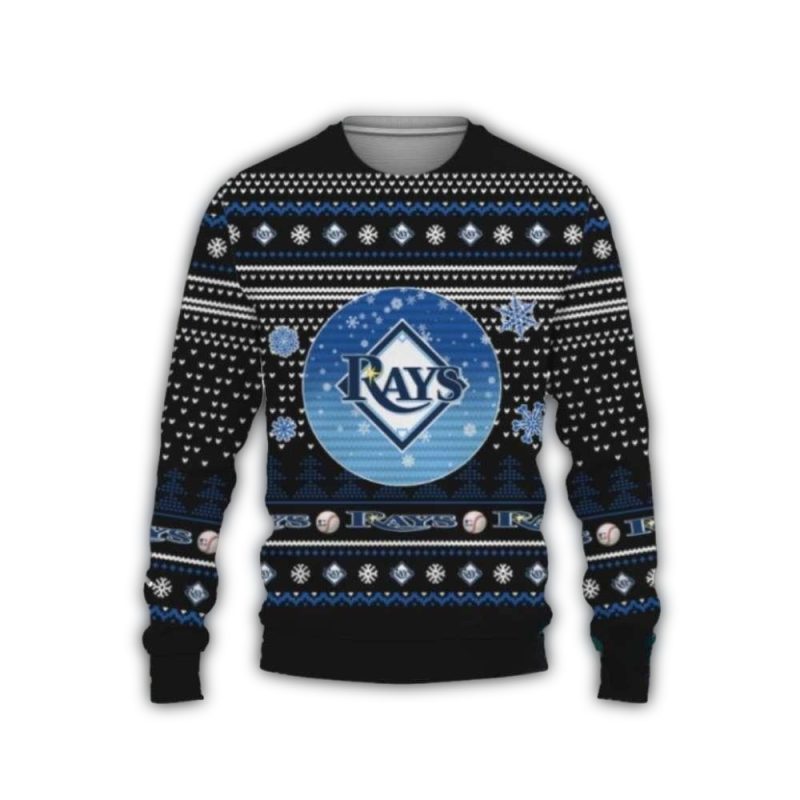 Snow Globe Tampa Bay Rays Logo Ugly Christmas Sweater 1